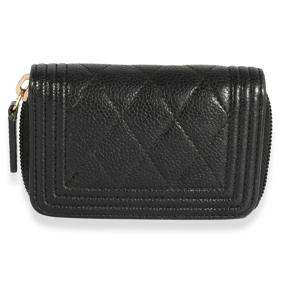 Chanel Black Quilted Caviar Zip-Around Boy Coin Purse - Picture 3 of 7